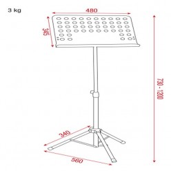 Showgear D8352 Music Stand - Pro